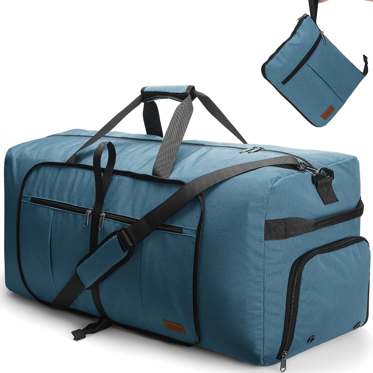 120L Foldable Waterproof Travel Duffel Bag with Shoe Compartment
