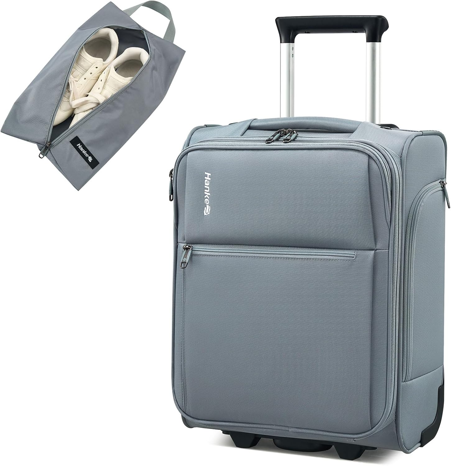 16 Inch Underseat Cabin Suitcase with Spinner Wheels and Combination Lock