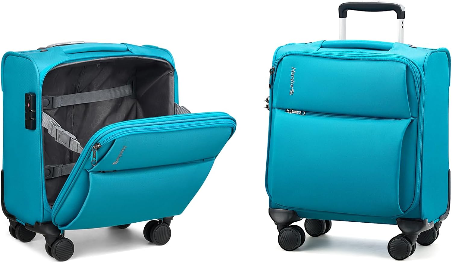 16 Inch Underseat Cabin Suitcase with Spinner Wheels and Combination Lock