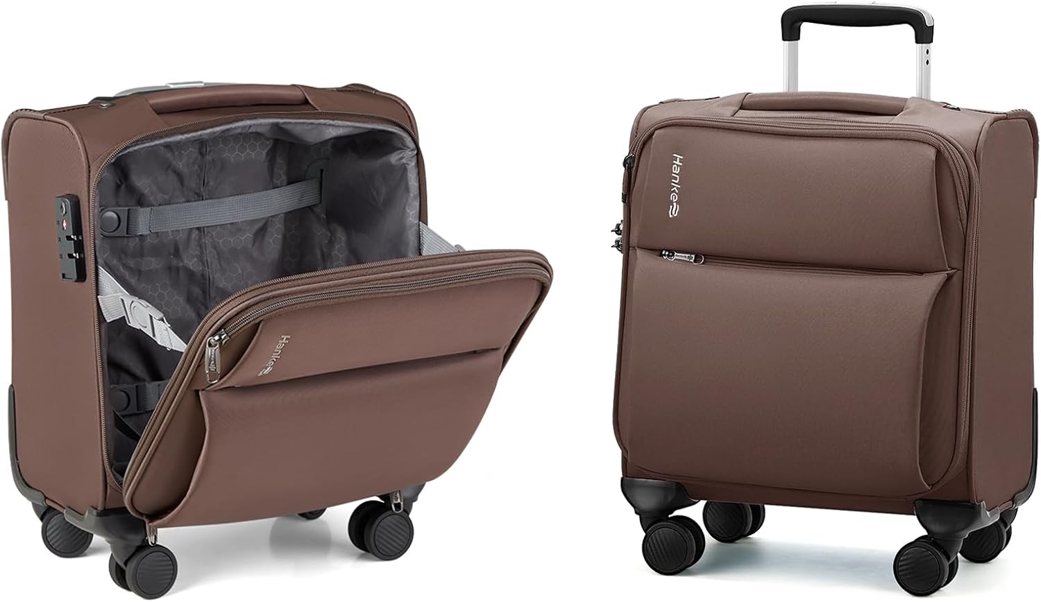 16 Inch Underseat Cabin Suitcase with Spinner Wheels and Combination Lock