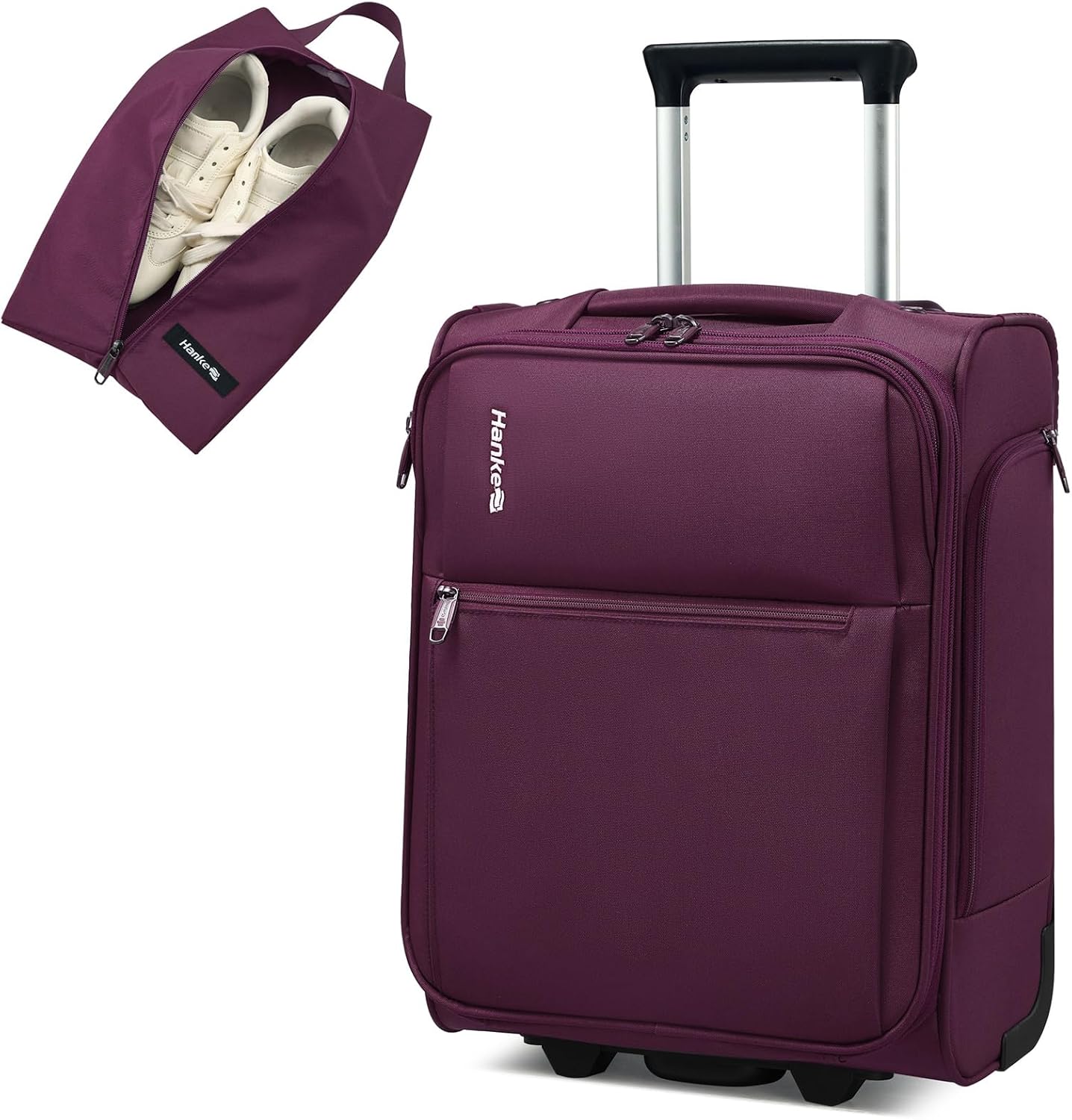 16 Inch Underseat Cabin Suitcase with Spinner Wheels and Combination Lock