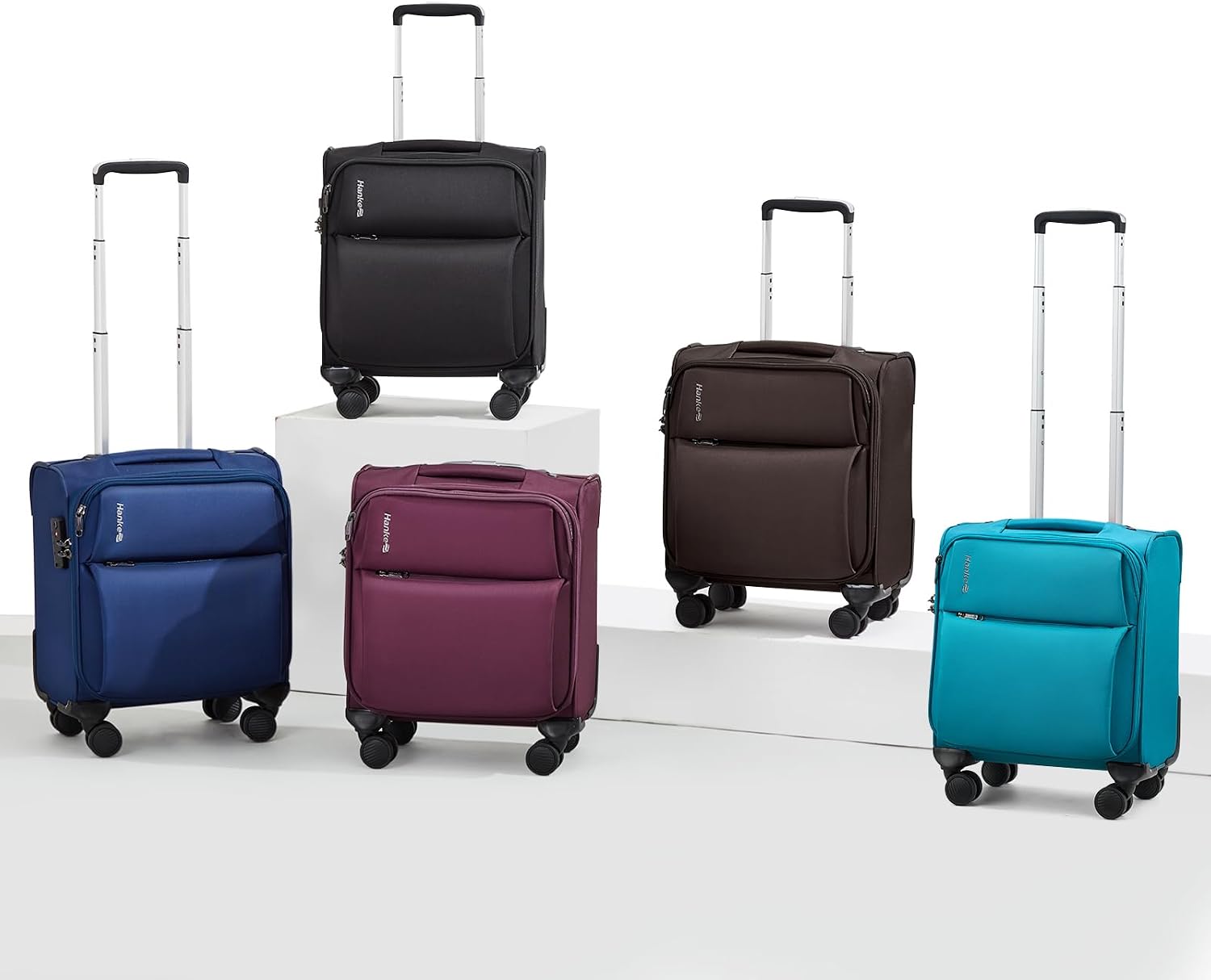16 Inch Underseat Cabin Suitcase with Spinner Wheels and Combination Lock