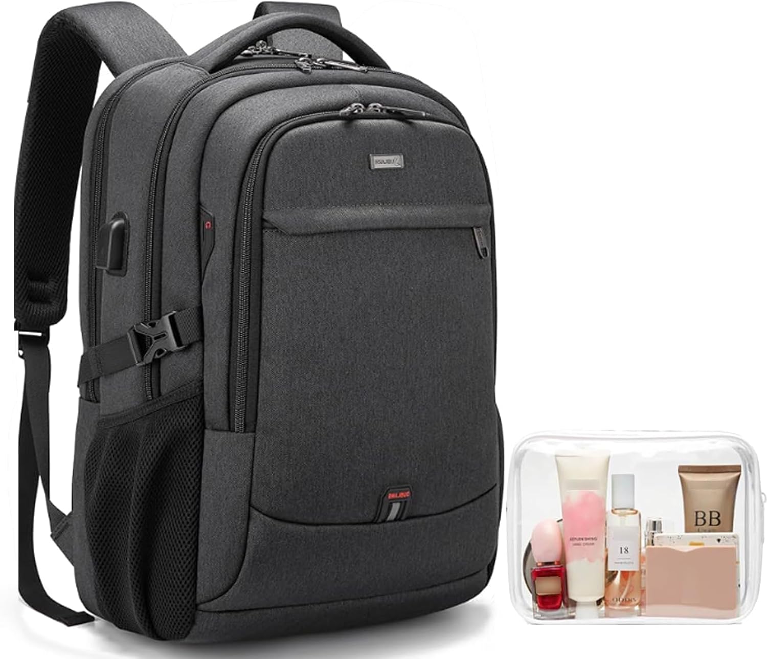 17 Inch Laptop Backpack with USB Charging Port, Water Resistant