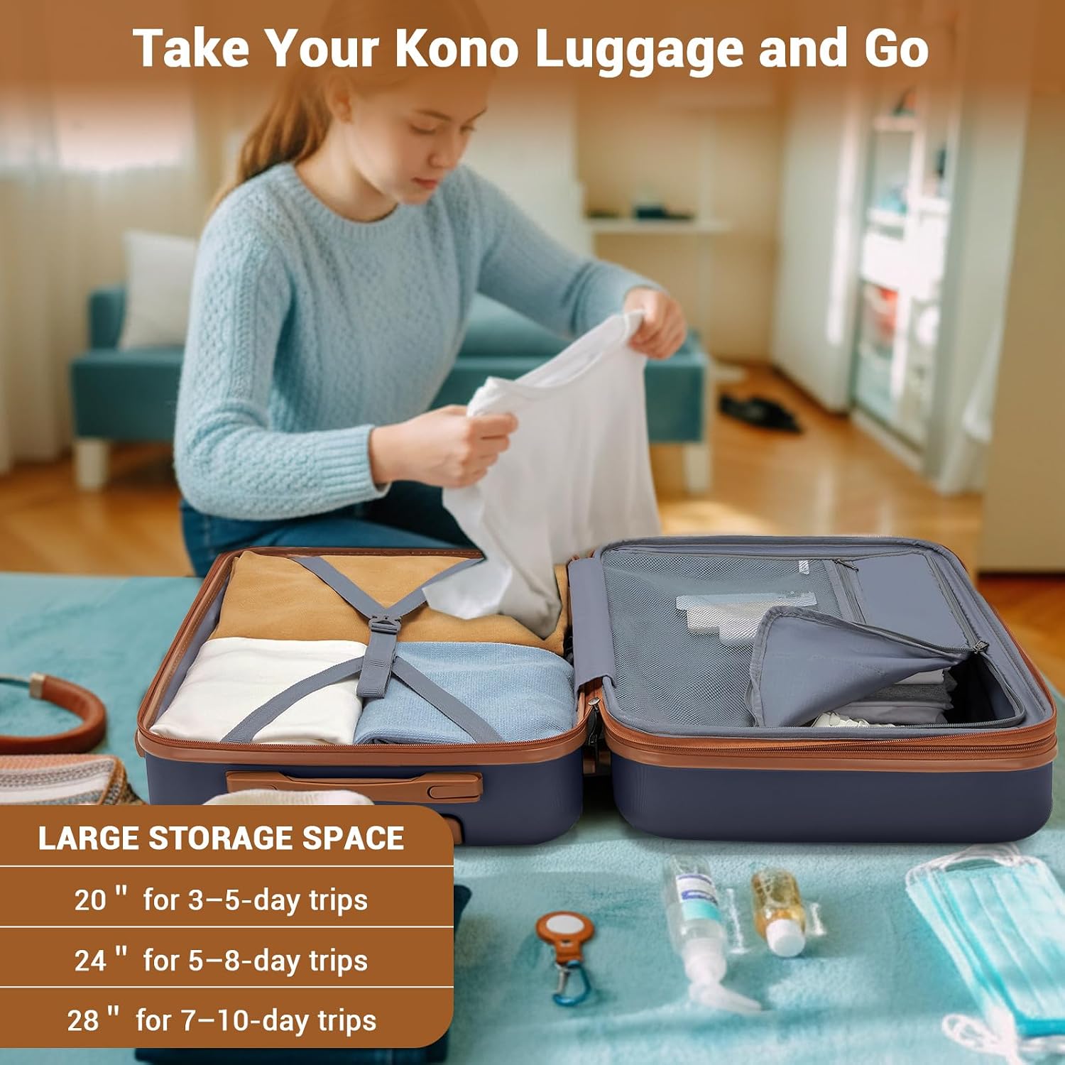 20 Inch Expandable Cabin Suitcase in Hard Shell PC and ABS
