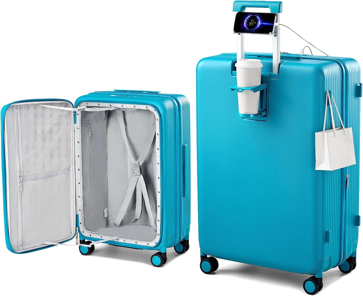 28 Inch Expandable Hard Shell Suitcase with Spinner Wheels, Top Opening