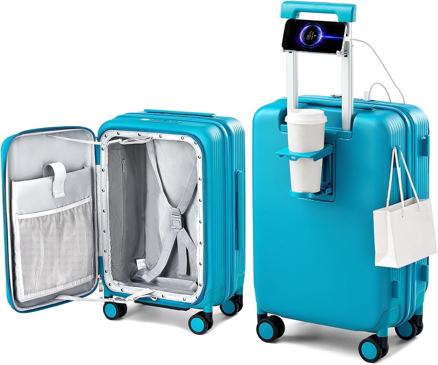 28 Inch Expandable Hard Shell Suitcase with Spinner Wheels, Top Opening