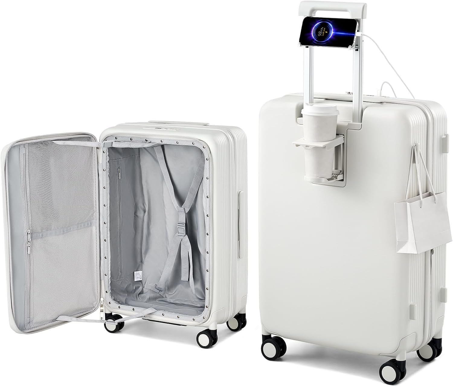 28 Inch Expandable Hard Shell Suitcase with Spinner Wheels, Top Opening