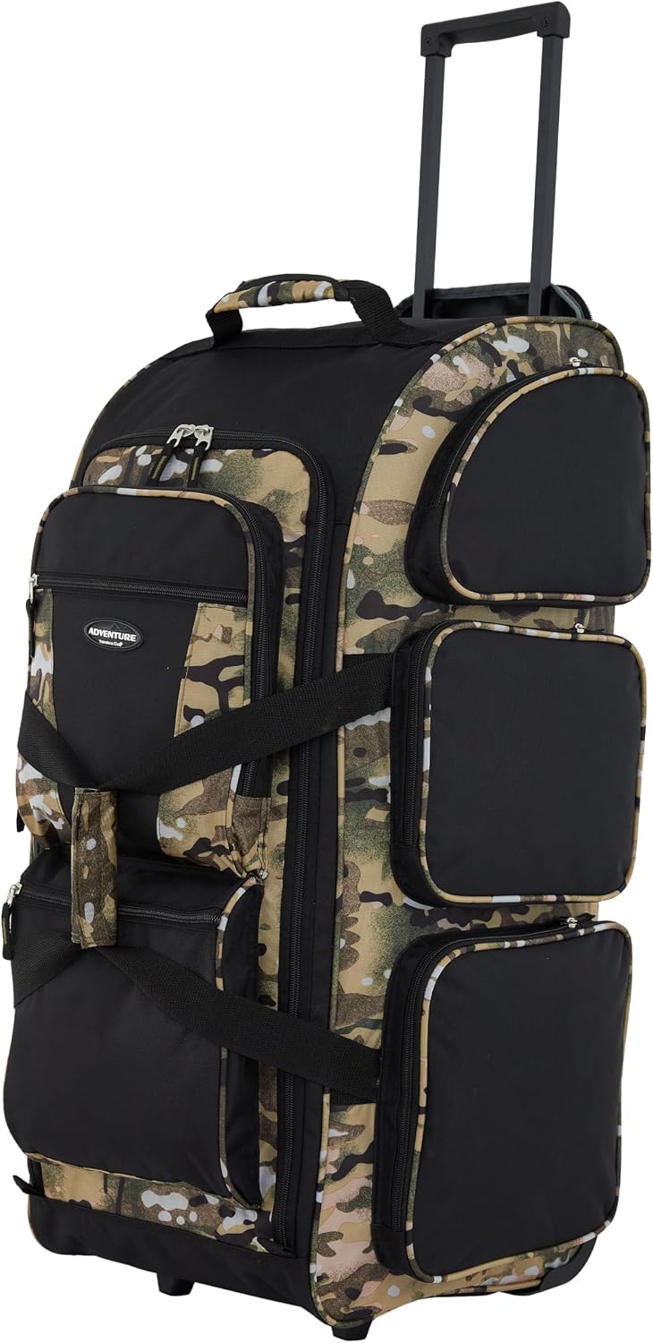 30 Inch Multi Pocket Upright Rolling Duffel Bag