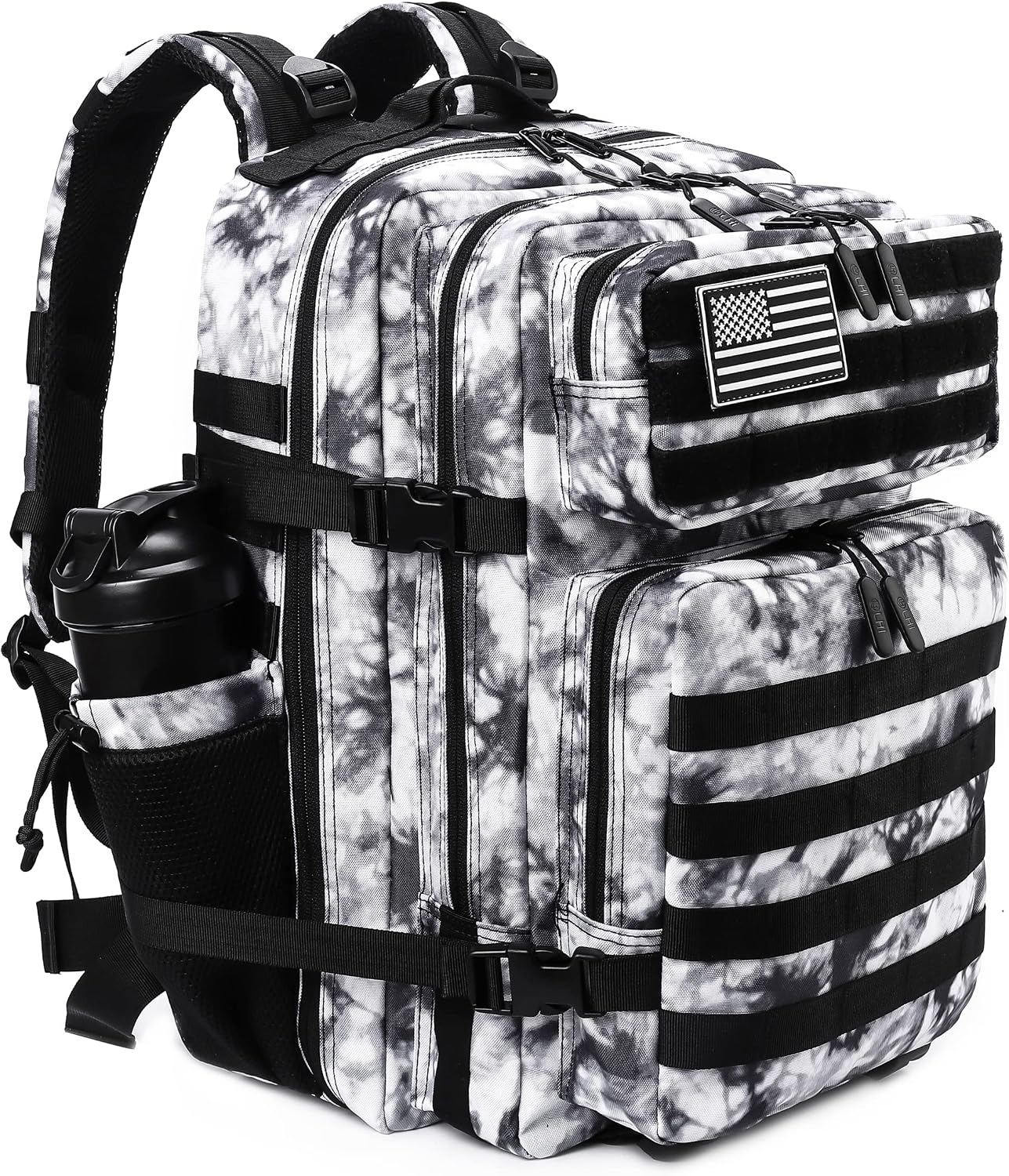 45L Military Style Tactical Rucksack with Molle System, Black