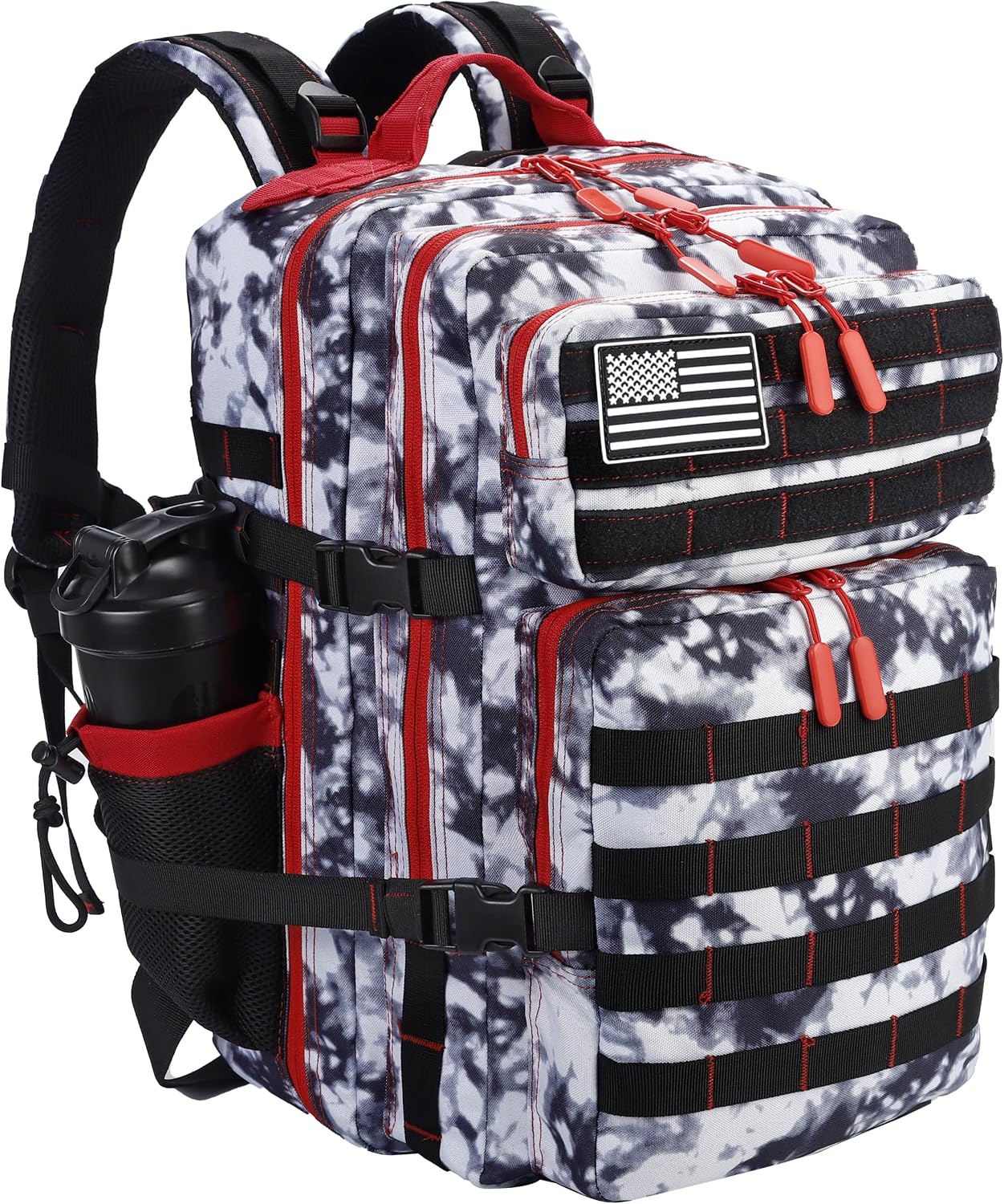 45L Military Style Tactical Rucksack with Molle System, Black