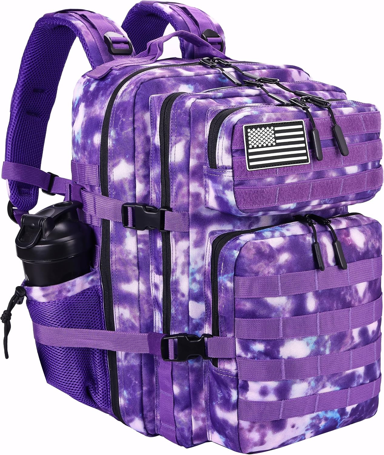 45L Military Style Tactical Rucksack with Molle System, Black