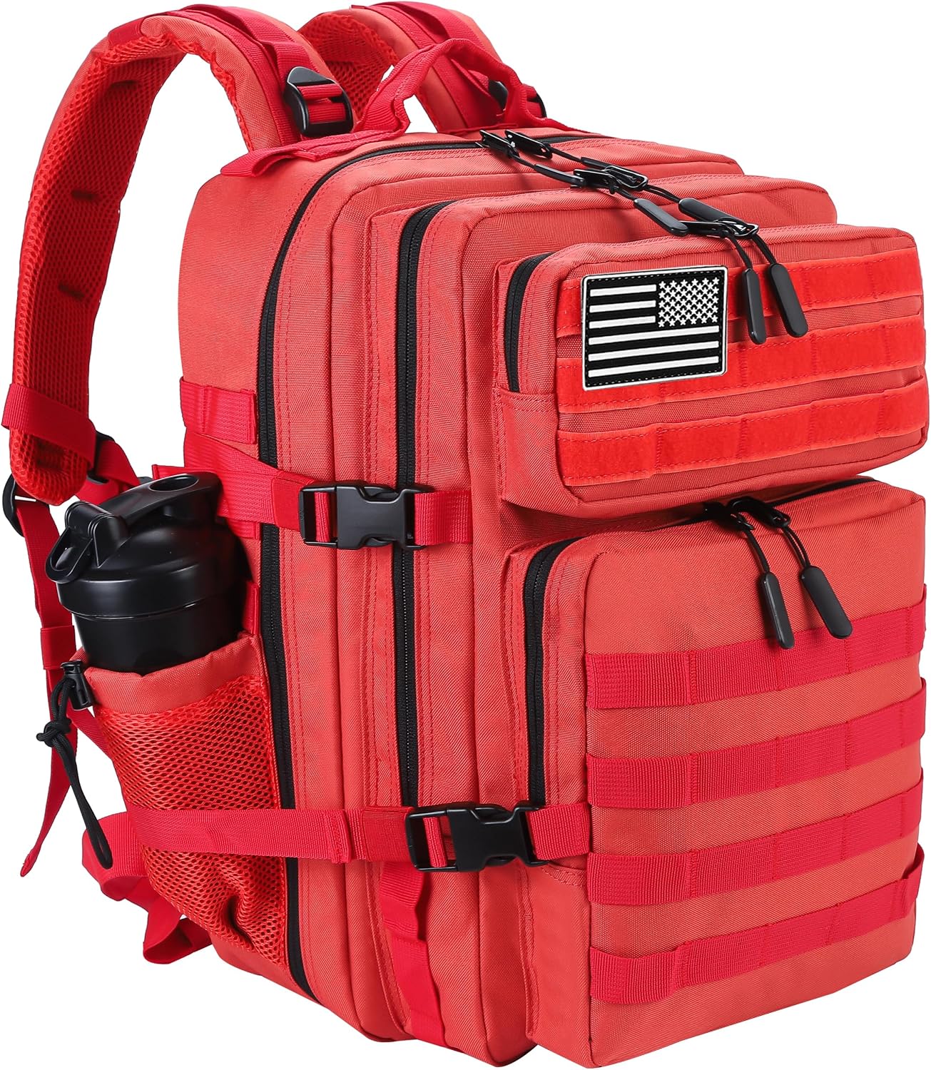 45L Military Style Tactical Rucksack with Molle System, Black