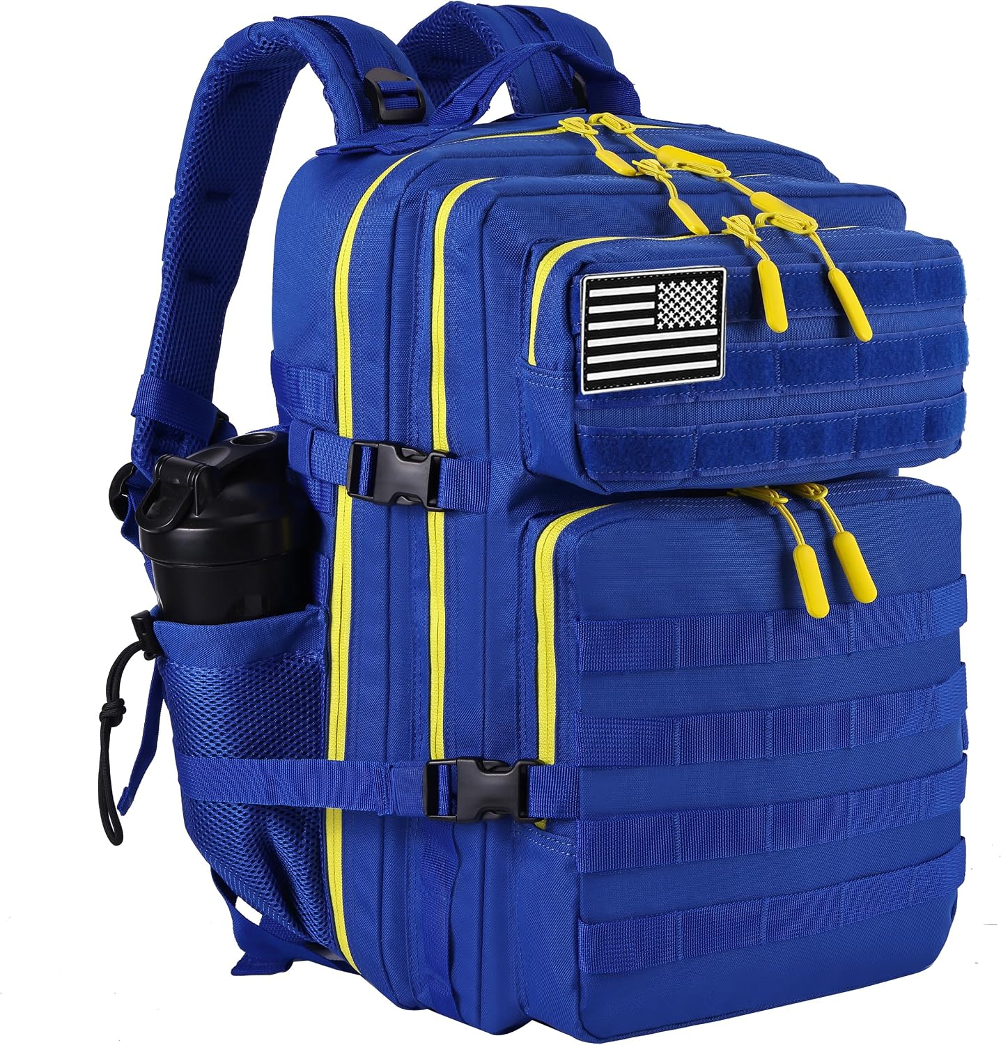 45L Military Style Tactical Rucksack with Molle System, Black