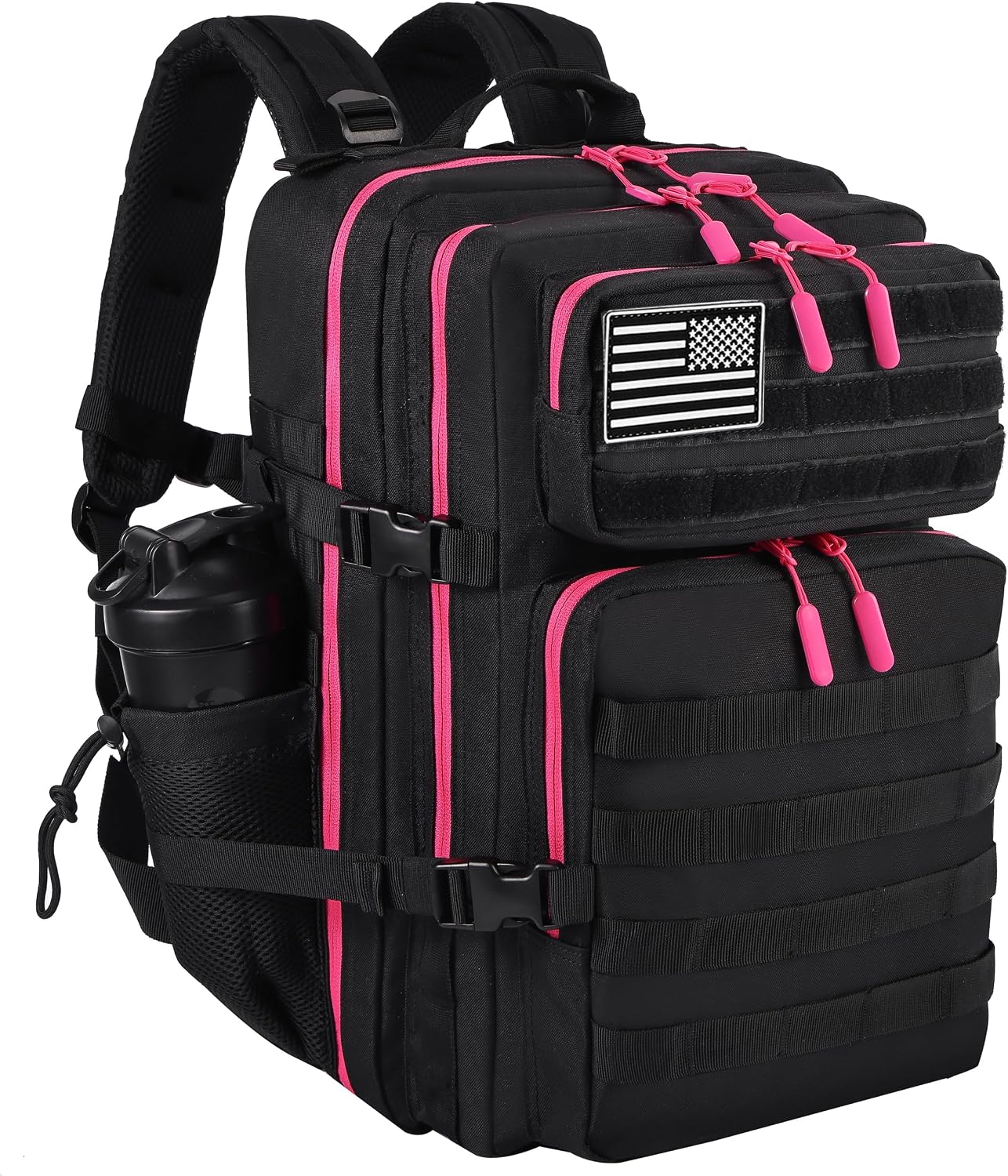 45L Military Style Tactical Rucksack with Molle System, Black