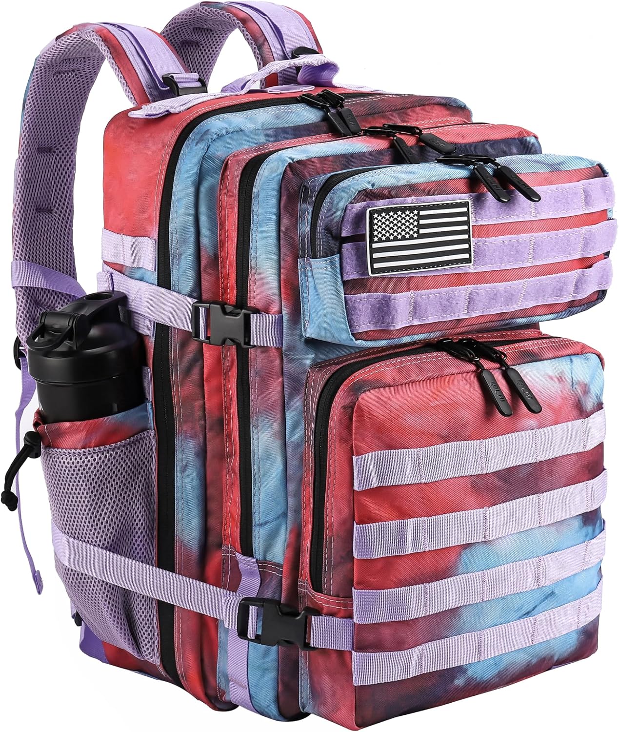 45L Military Style Tactical Rucksack with Molle System, Black