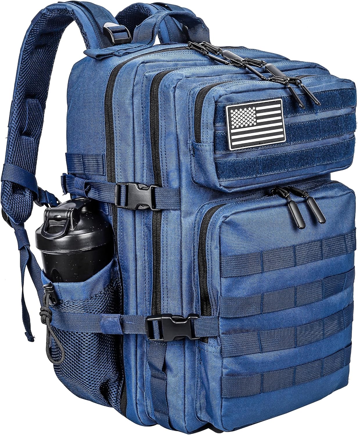 45L Military Style Tactical Rucksack with Molle System, Black