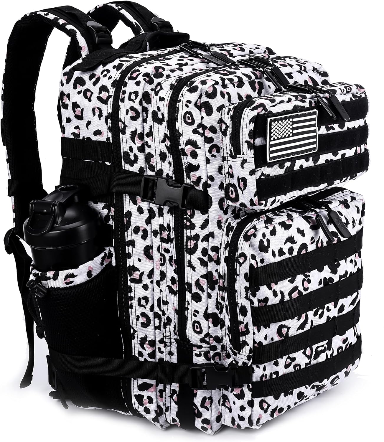 45L Military Style Tactical Rucksack with Molle System, Black