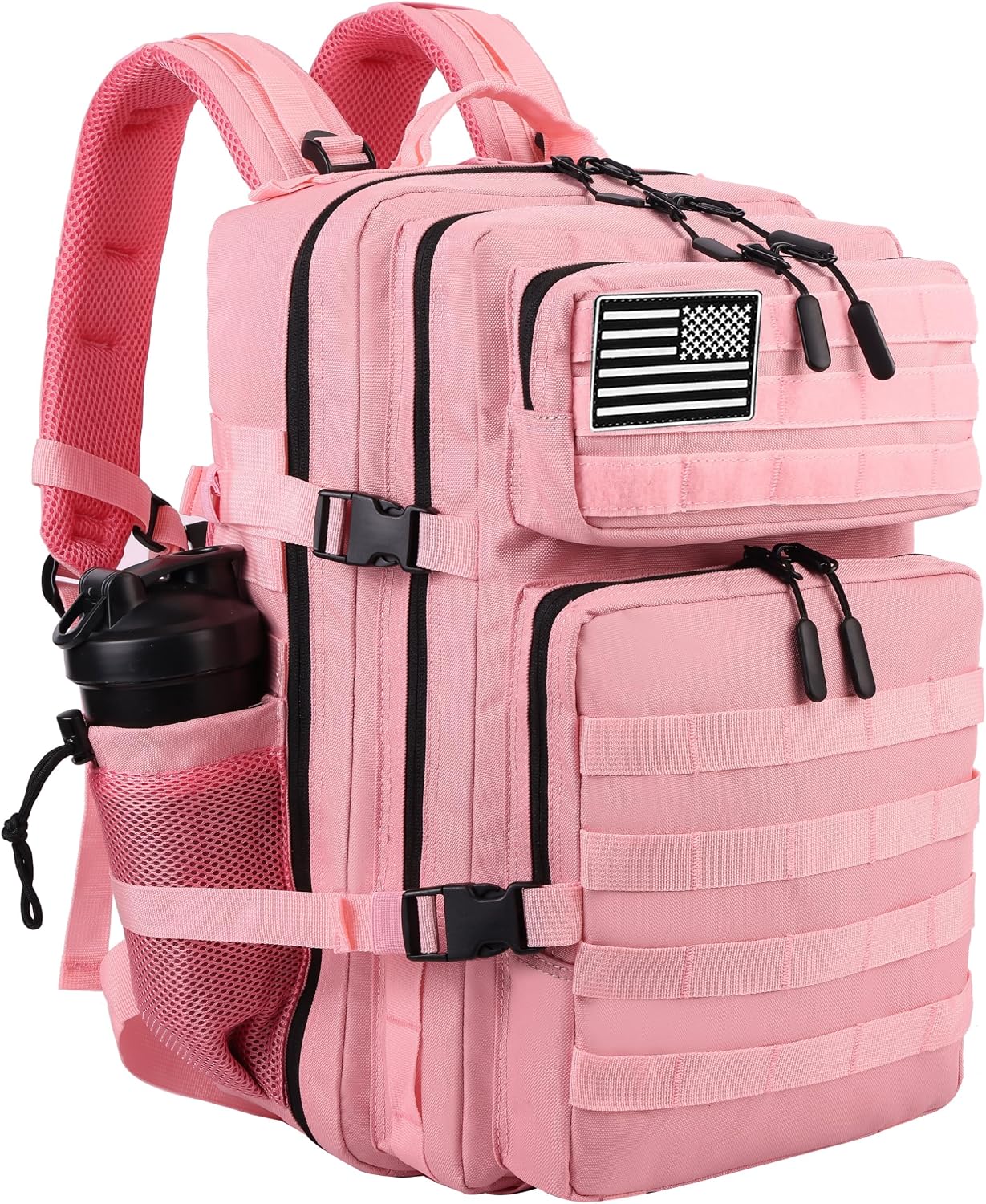 45L Military Style Tactical Rucksack with Molle System, Black