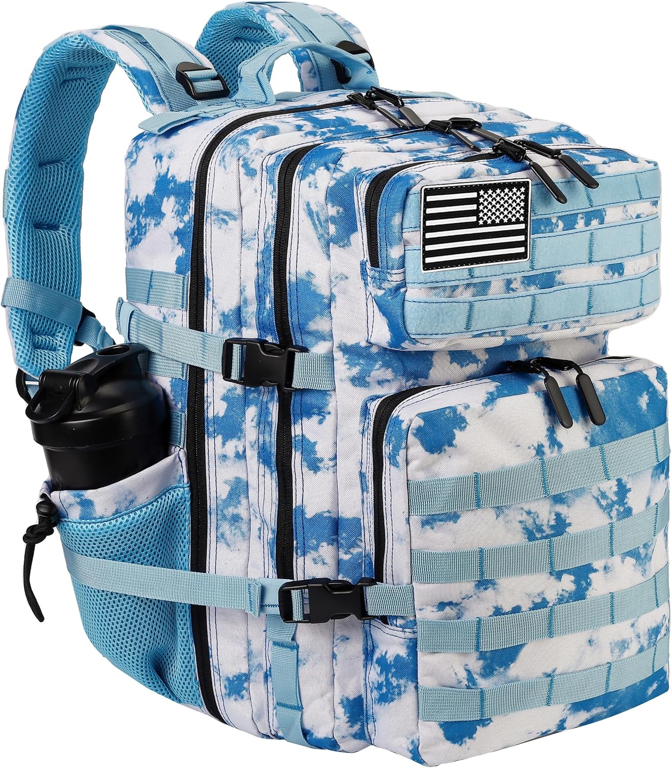 45L Military Style Tactical Rucksack with Molle System, Black