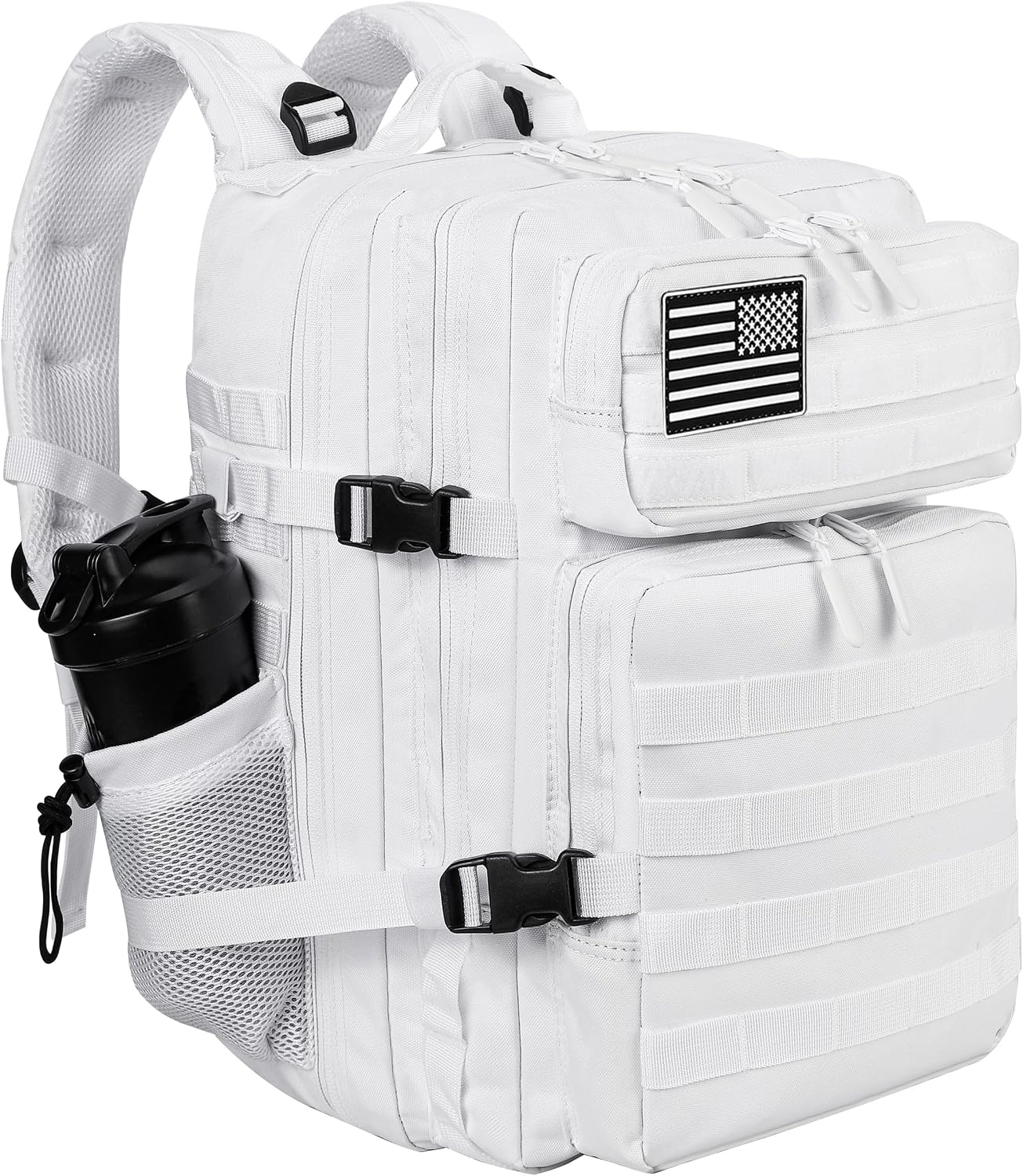 45L Military Style Tactical Rucksack with Molle System, Black