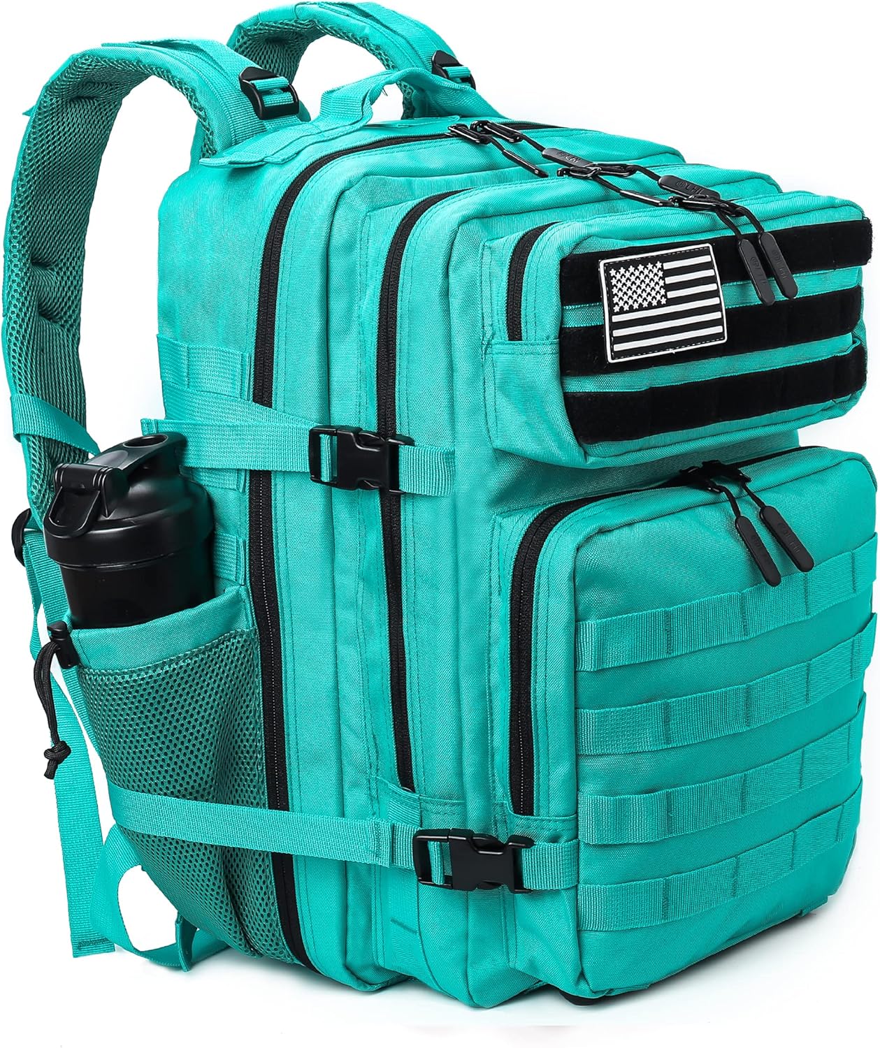 45L Military Style Tactical Rucksack with Molle System, Black