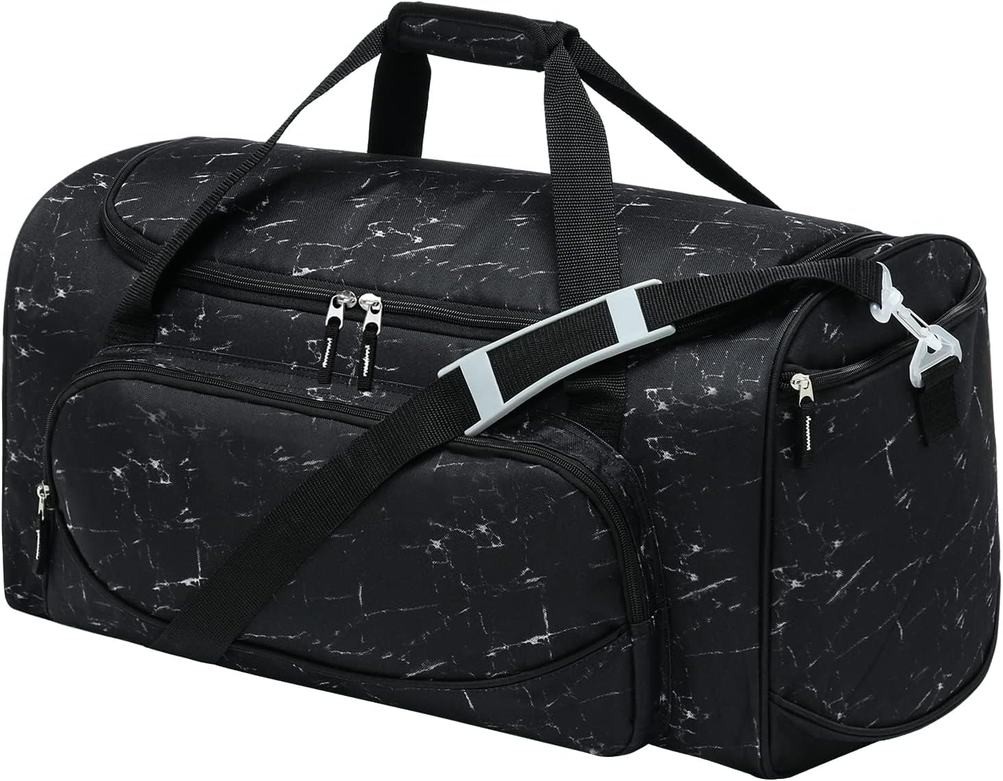 50L Gym and Travel Duffle Bag in Black with Multiple Pockets