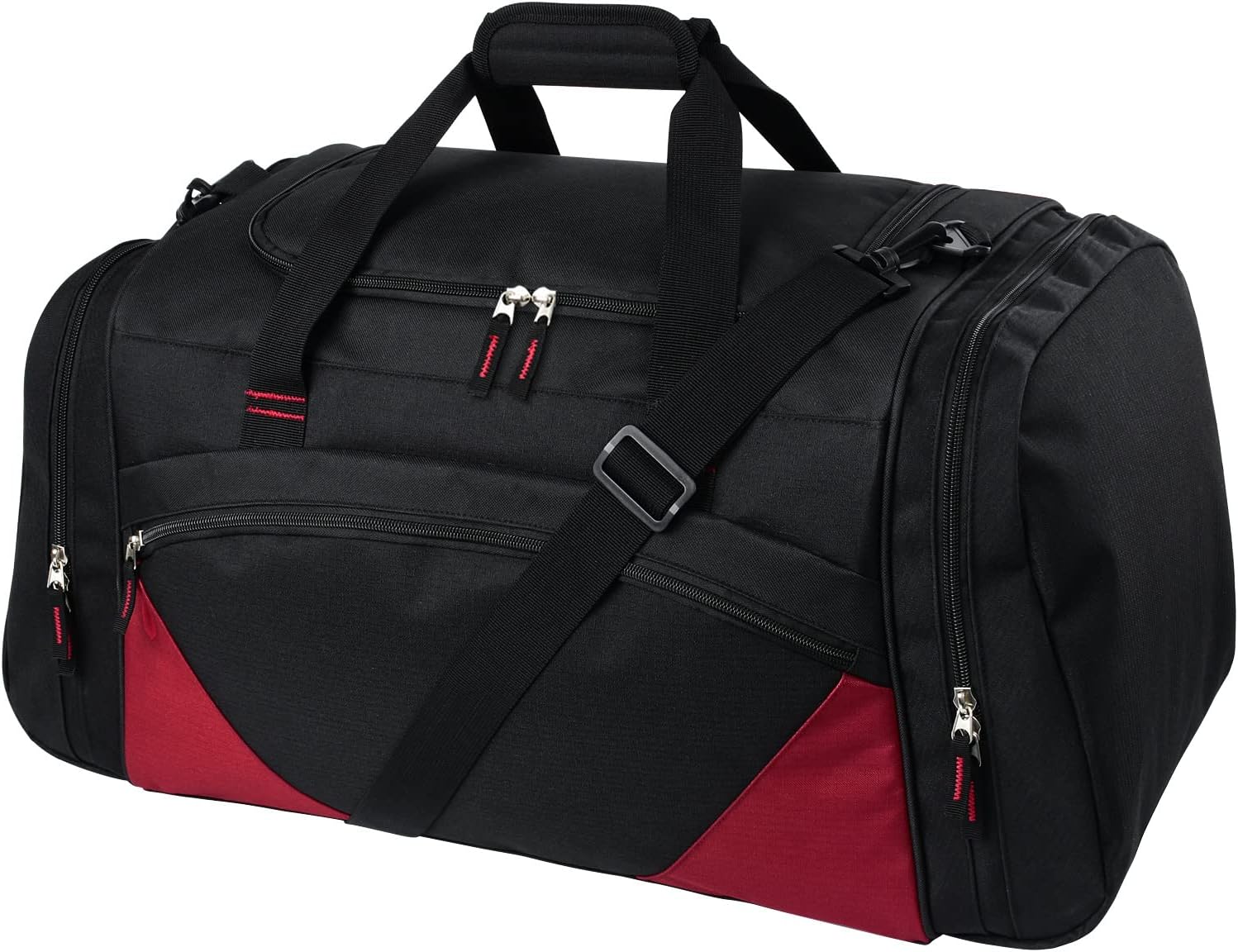 50L Gym and Travel Duffle Bag in Black with Multiple Pockets