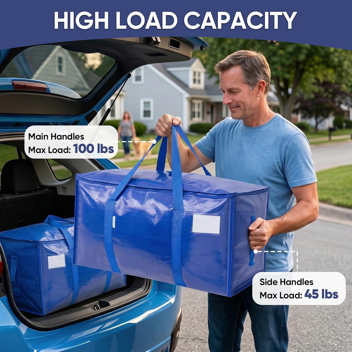 6 Pack Extra Large Moving and Storage Bags, Heavy Duty