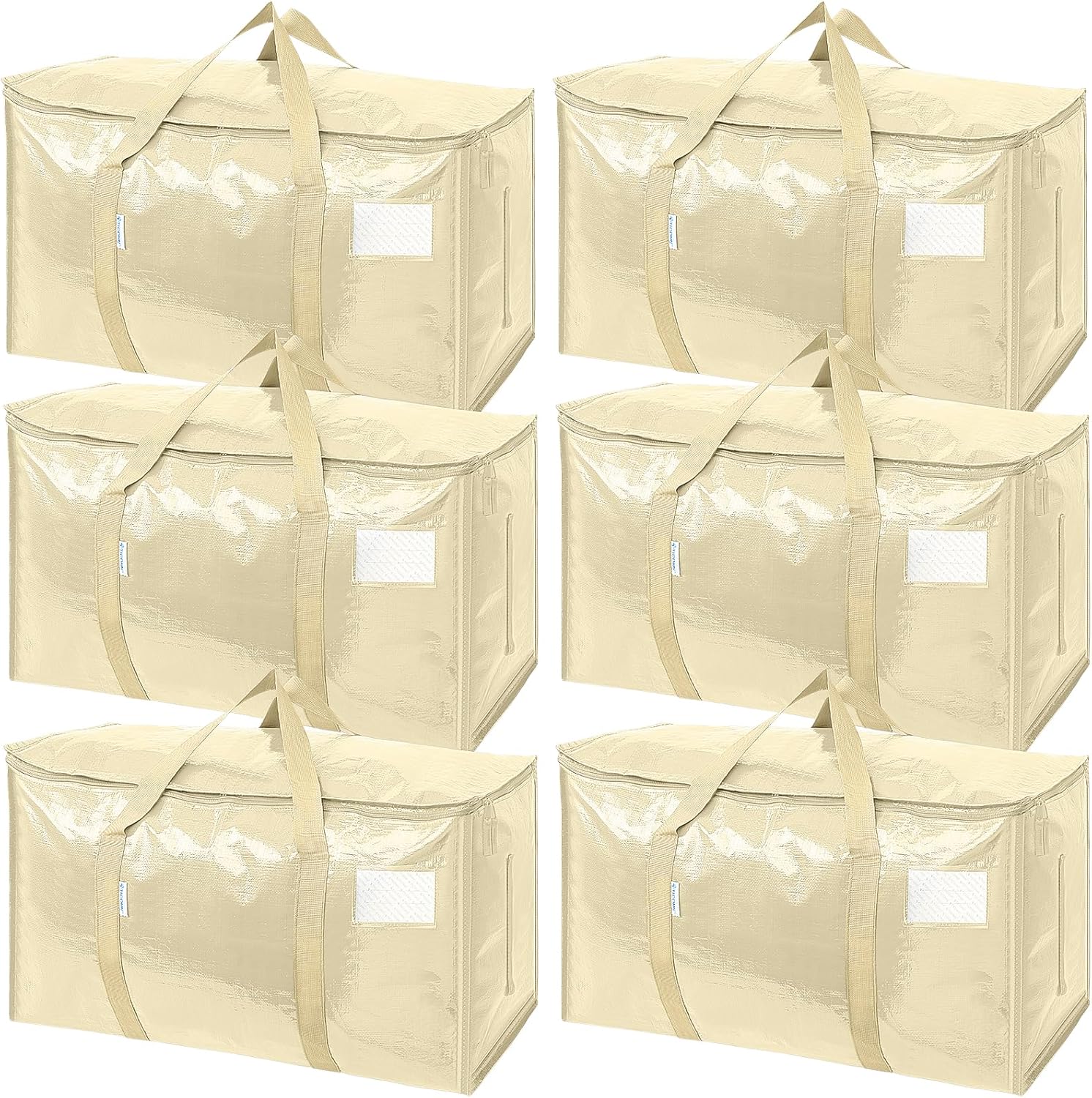 6 Pack Extra Large Moving and Storage Bags, Heavy Duty