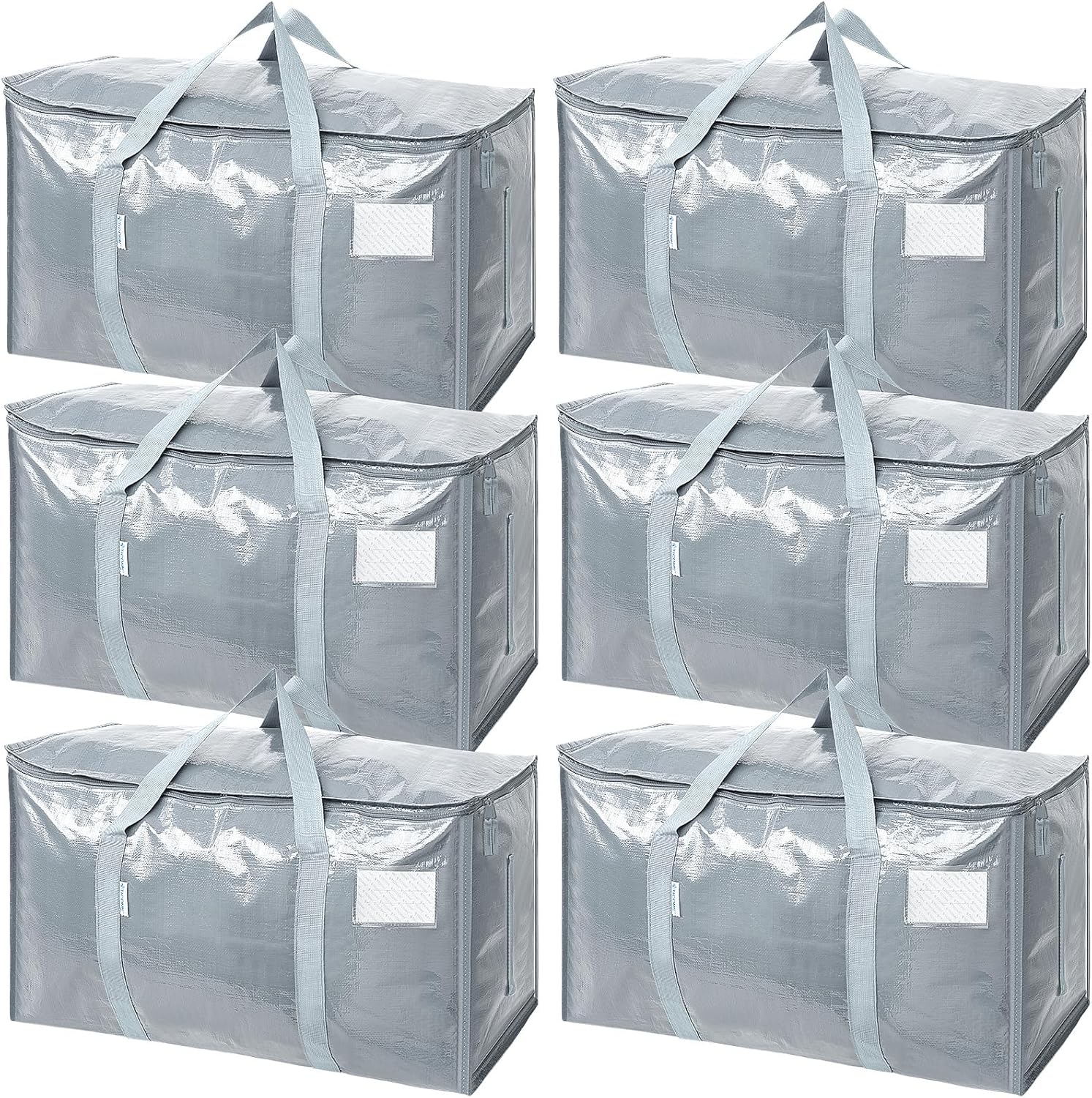 6 Pack Extra Large Moving and Storage Bags, Heavy Duty