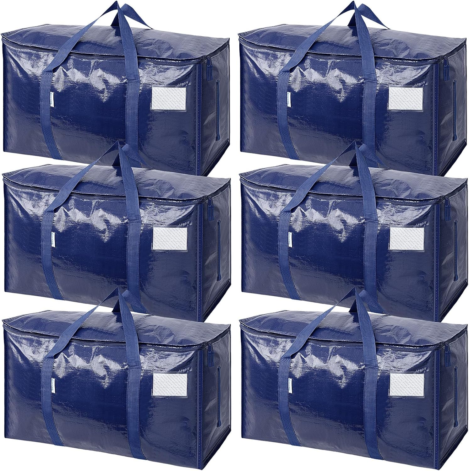 6 Pack Extra Large Moving and Storage Bags, Heavy Duty