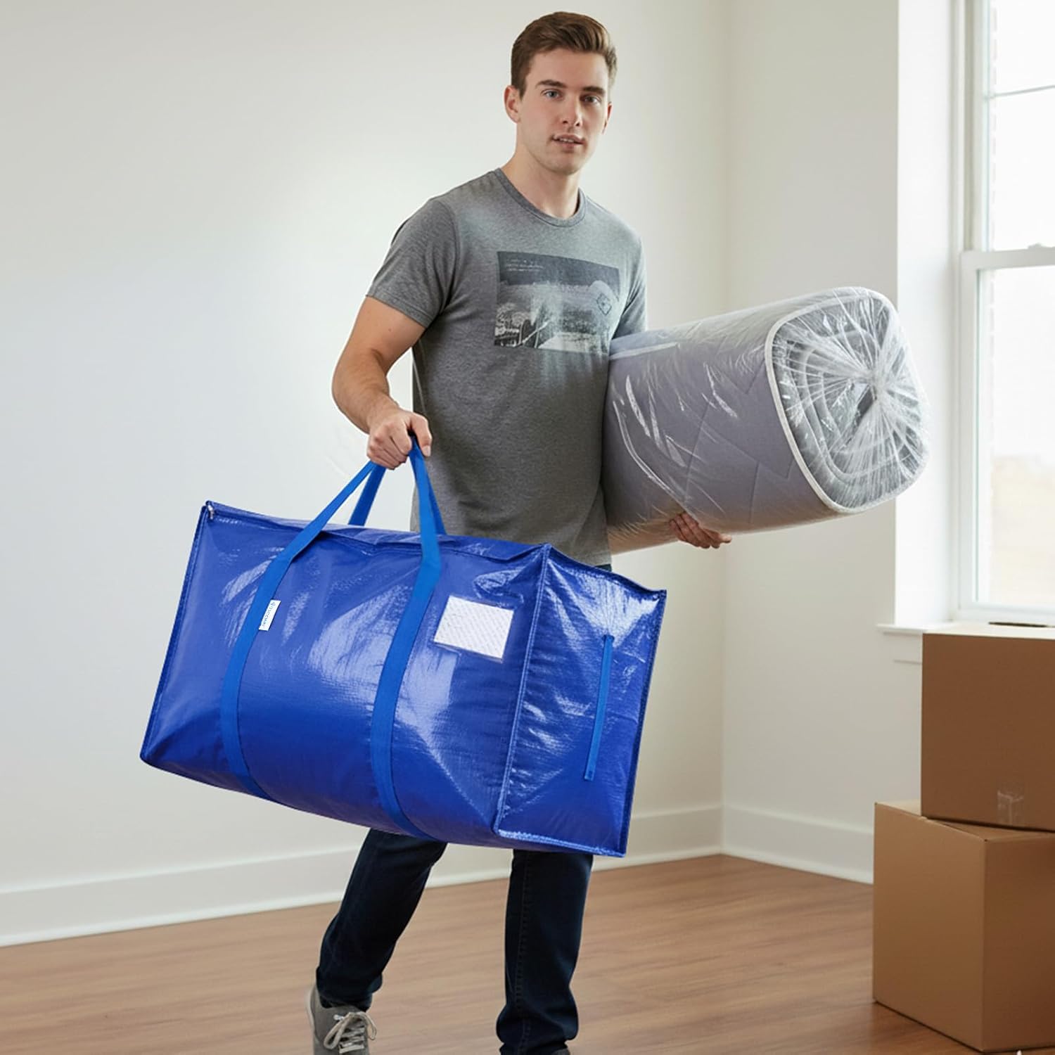 6 Pack Extra Large Moving and Storage Bags, Heavy Duty
