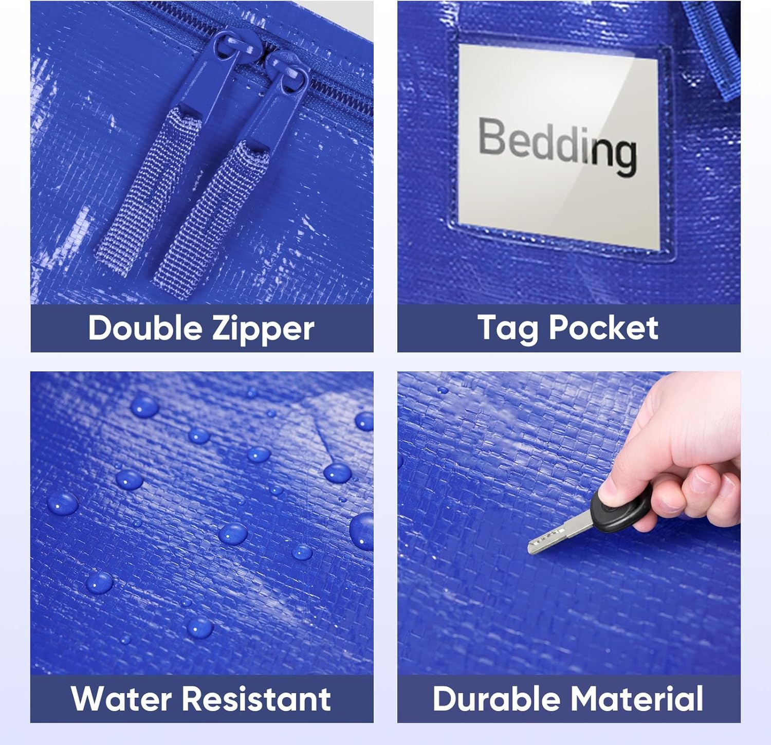 6 Pack Extra Large Moving and Storage Bags, Heavy Duty