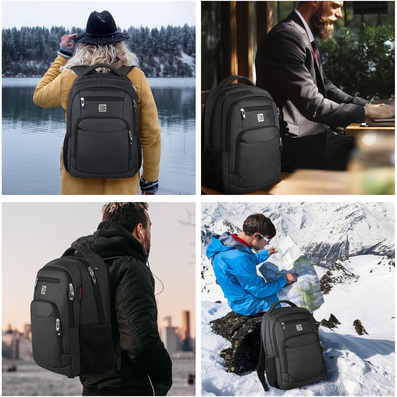 Anti Theft Slim Laptop Backpack, Water Resistant Business Bag