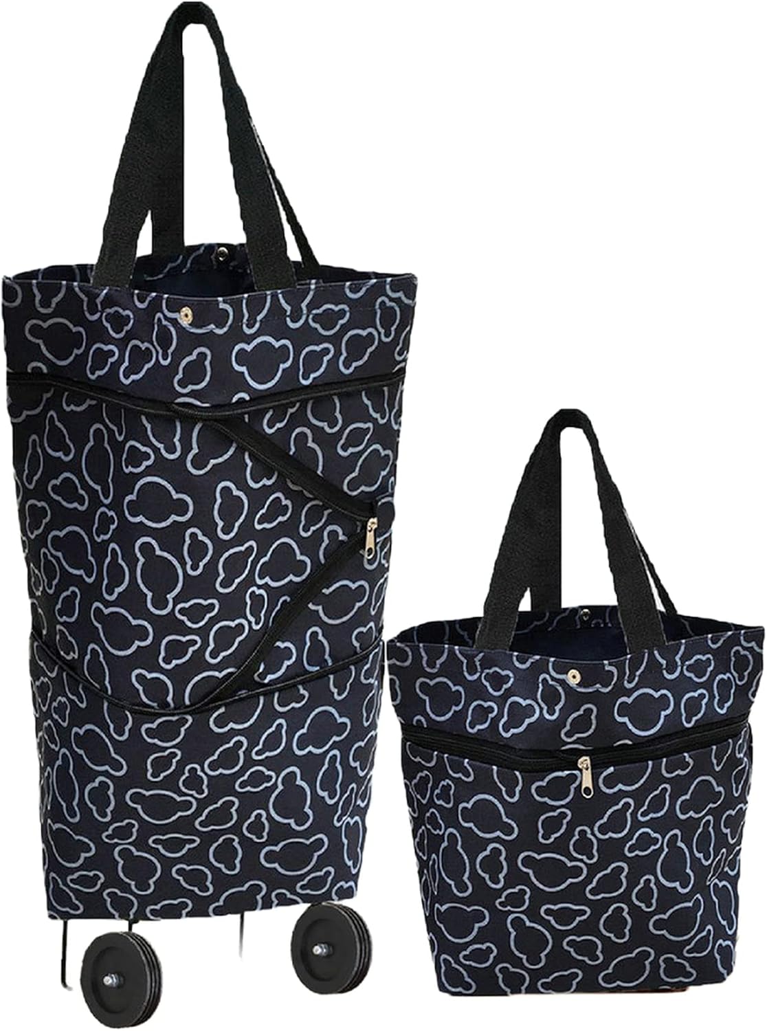 Collapsible Shopping Trolley Bag with 360 Degree Swivel Wheels