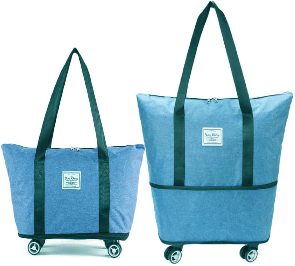 Collapsible Shopping Trolley Bag with 360 Degree Swivel Wheels