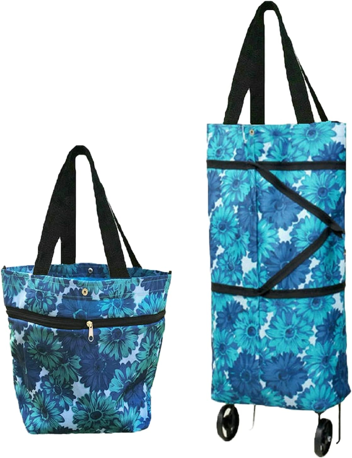 Collapsible Shopping Trolley Bag with 360 Degree Swivel Wheels