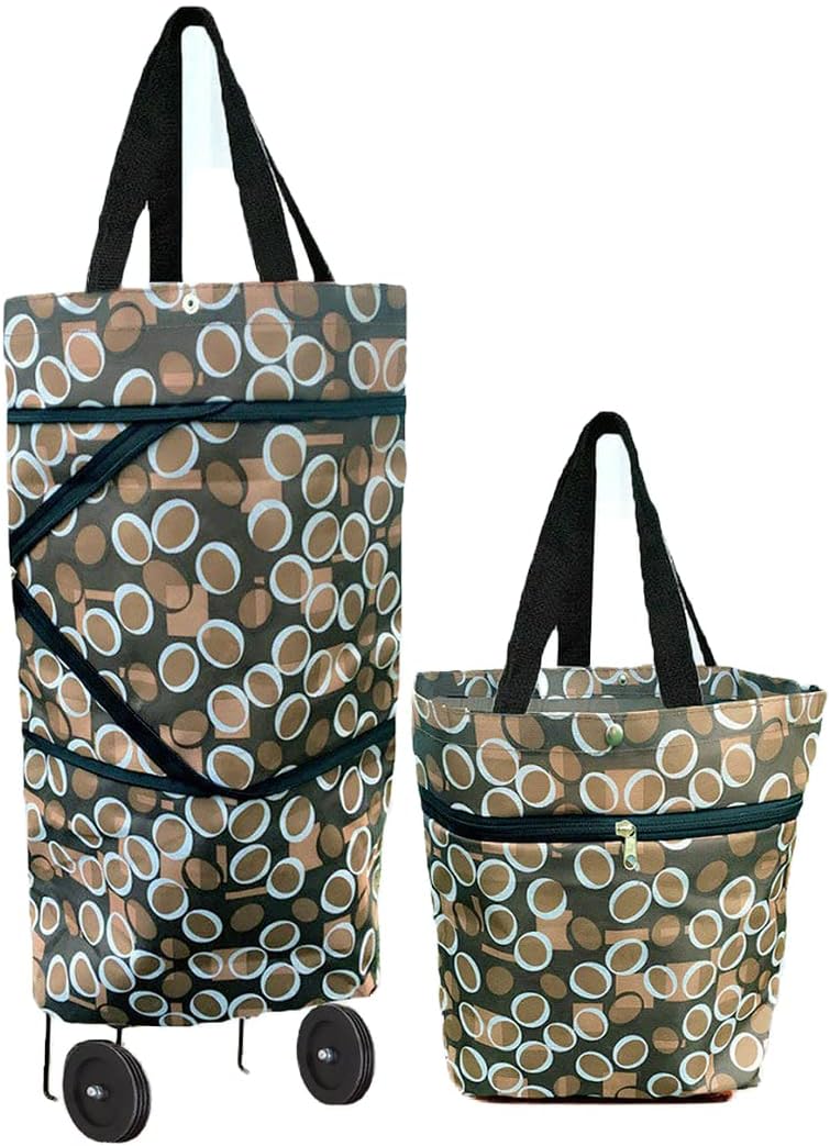 Collapsible Shopping Trolley Bag with 360 Degree Swivel Wheels