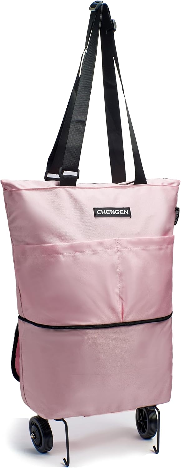 Collapsible Shopping Trolley Bag with 360 Degree Swivel Wheels