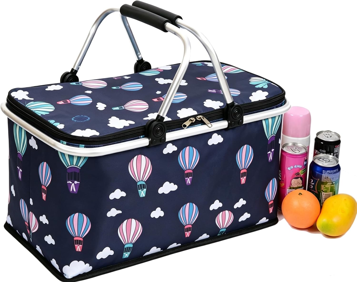 Collapsible Shopping Trolley Bag with 360 Degree Swivel Wheels