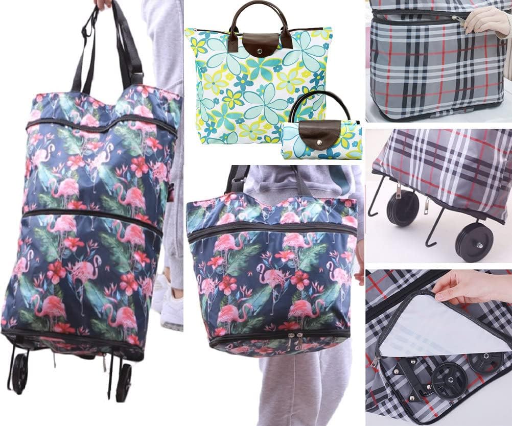 Collapsible Shopping Trolley Bag with 360 Degree Swivel Wheels