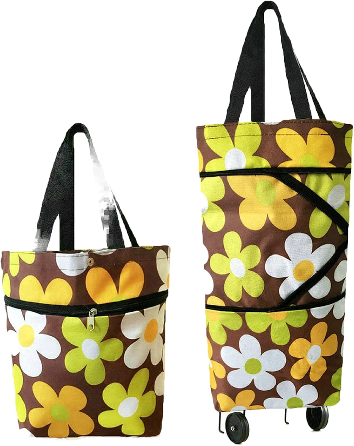 Collapsible Shopping Trolley Bag with 360 Degree Swivel Wheels