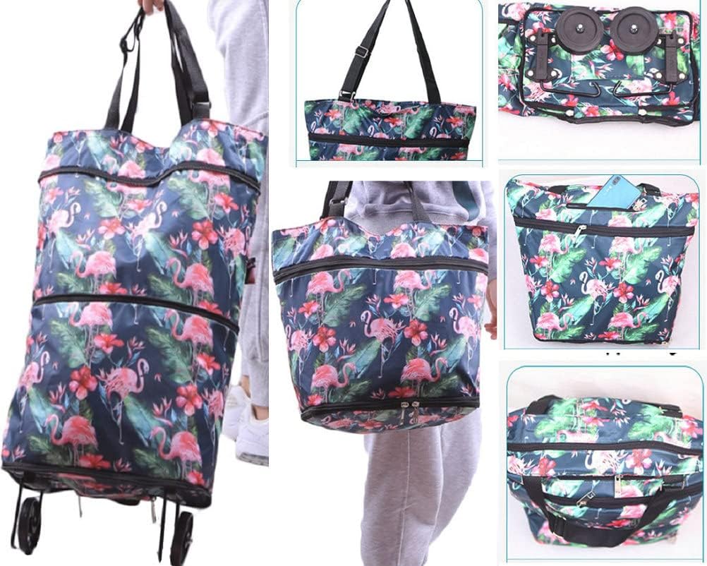 Collapsible Shopping Trolley Bag with 360 Degree Swivel Wheels