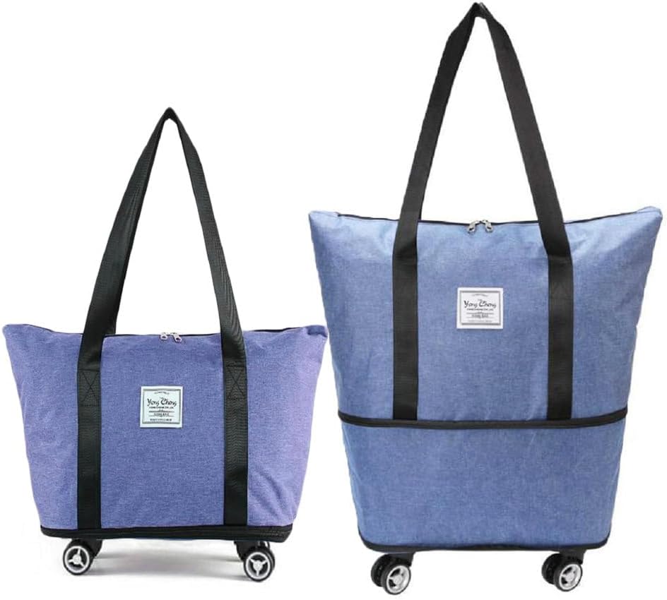 Collapsible Shopping Trolley Bag with 360 Degree Swivel Wheels