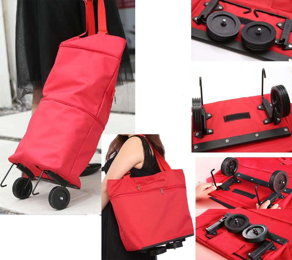 Collapsible Shopping Trolley Bag with 360 Degree Swivel Wheels