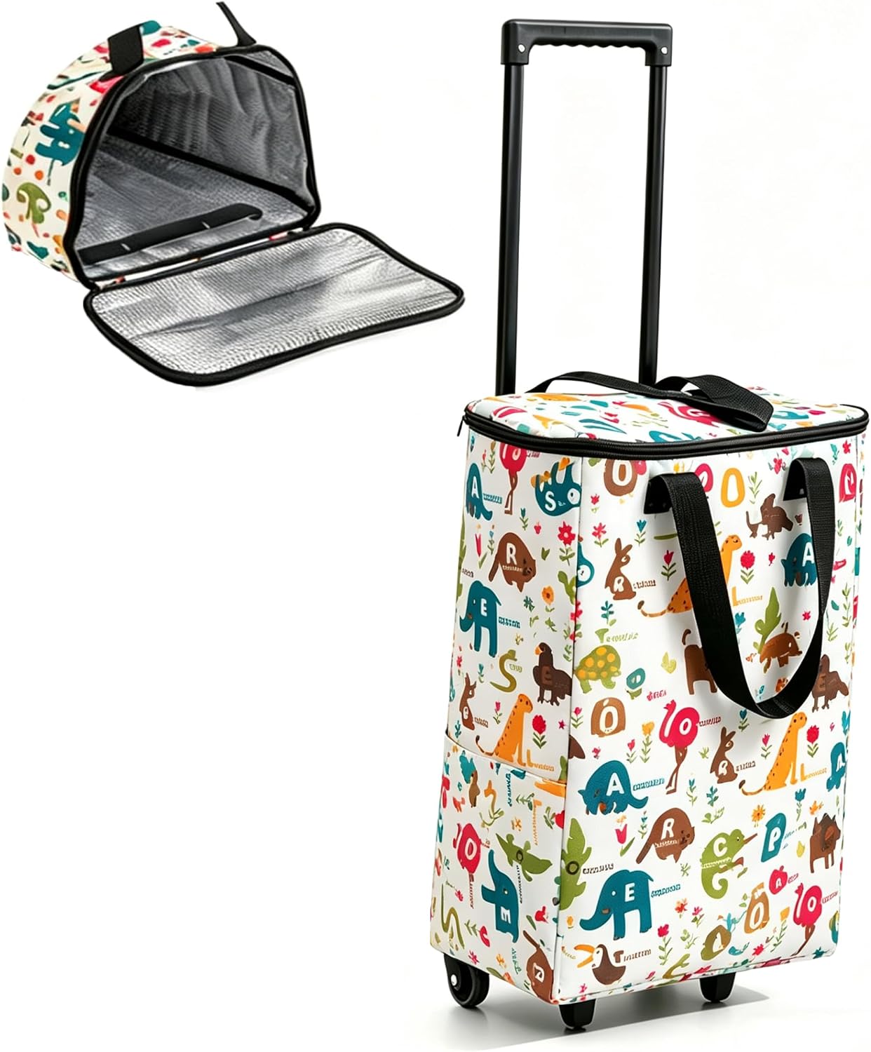 Collapsible Shopping Trolley Bag with 360 Degree Swivel Wheels