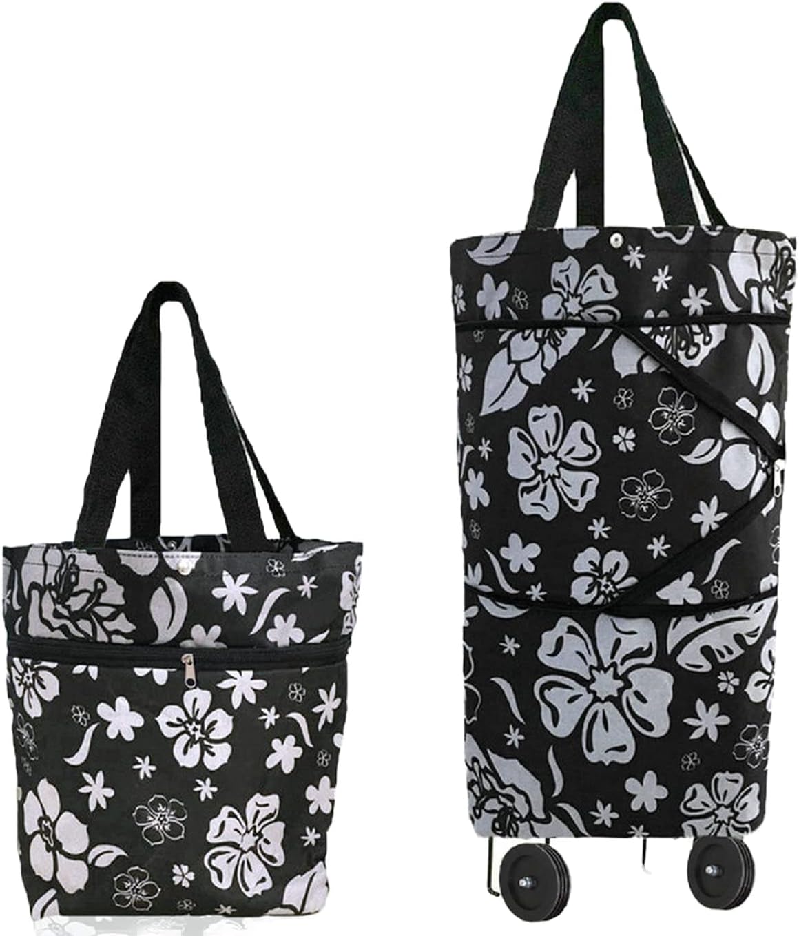 Collapsible Shopping Trolley Bag with 360 Degree Swivel Wheels