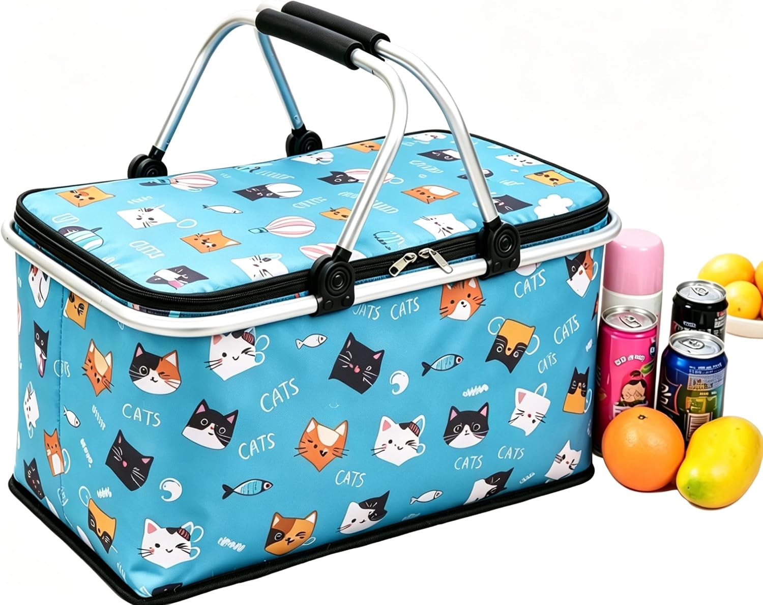 Collapsible Shopping Trolley Bag with 360 Degree Swivel Wheels