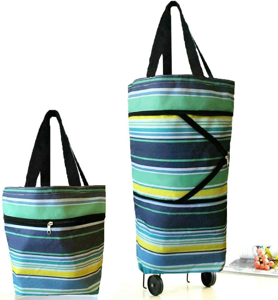 Collapsible Shopping Trolley Bag with 360 Degree Swivel Wheels