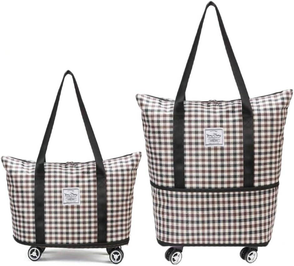 Collapsible Shopping Trolley Bag with 360 Degree Swivel Wheels